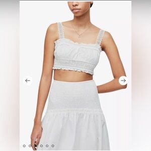 NWT All Saints Top Smocked Alex Crop Top